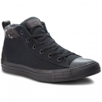 حذاء كونفرس تشاك تايلور اول ستار ستريت ميد للرجال لون أسود- Converse Men's Chuck Taylor All Star Street Mid Shoes