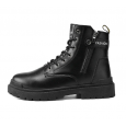 Fashion Men's High-top Leather Martin Boots - حذاء جلد شتوي بكعب عالي للرجال لون أسود