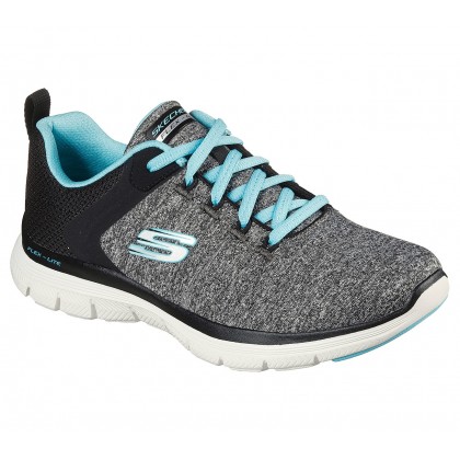 حذاء سكيتشرز فليكس ابريل 4.0 للنساء لون رمادي وأسود- Skechers Women's Flex Appeal 4.0 Shoes‏