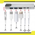 موزع بـ6 منافذ لون رمادي - USB Type C Multifunction 6 Port Adapter 6in1-BK