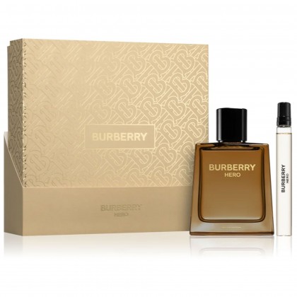 طقم السفر بيربري هيرو او دي بارفان من بيربري للرجال (2 قطعتين)- Burberry Hero Eau de Parfum By Burberry 100ml (2 Pies) Set