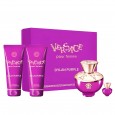 طقم ديلان بيربل بور فيمي من فيرزاتشي للنساء (4 قطع)- Versace Pour Femme Dylan Purple Eau De Parfum By Versace 100ml (4 Pies) Set