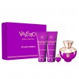 طقم ديلان بيربل بور فيمي من فيرزاتشي للنساء (4 قطع)- Versace Pour Femme Dylan Purple Eau De Parfum By Versace 100ml (4 Pies) Set