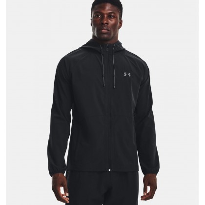 جاكيت وسترة أندر آرمر ستريتش ووفن للرجال لون أسود- Under Armour Men's Stretch Woven Windbreaker