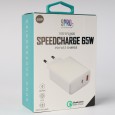 عظمة (محول) شاحن سريع بقوة 65 واط لون أبيض- 9PRO Speedcharge 65W PD FAST CHARGE