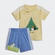 طقم اديداس اكس مومن للأطفال لون أصفر-adidas Kids' Originals x Moomin Shorts and Tee Set - Yellow