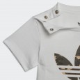 طقم اديداس كامو للأطفال لون أبيض وبني- adidas Kids' Camo Tee and Shorts Set - White