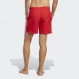 شورت اديداس ادي كلر ثلاث خطوط للرجال لون أحمر-adidas Mens' Originals Adicolor 3-Stripes Swim Shorts - Red