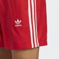 شورت اديداس ادي كلر ثلاث خطوط للرجال لون أحمر-adidas Mens' Originals Adicolor 3-Stripes Swim Shorts - Red