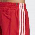 شورت اديداس ادي كلر ثلاث خطوط للرجال لون أحمر-adidas Mens' Originals Adicolor 3-Stripes Swim Shorts - Red