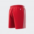 شورت اديداس ادي كلر ثلاث خطوط للرجال لون أحمر-adidas Mens' Originals Adicolor 3-Stripes Swim Shorts - Red