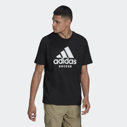 تيشيرت اديداس سكوسر للرجال لون أسود-adidas Men's Soccer Logo Tee - Black