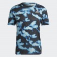 تيشيرت اديداس رن ايكون 3 للرجال متعدد الألوان-adidas Men's Run Icons 3-Bar Allover Print Running Tee - Multicolor