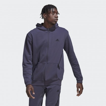 هودي اديداس للرجال لون كحلي-adidas Mens AEROREADY Yoga Full-zip Hoody-Navy