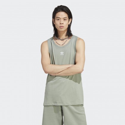 تيشيرت حفر اديداس للرجال لون أخضر فيروزي- adidas Mens' Essentials+ Made With Hemp Tank Top - Green