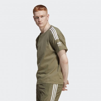 تيشيرت اديداس اديكلر بارلي للرجال لون زيتي فاتح- adidas Mens' Adicolor Parley Tee- Green -