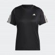 تيشيرت اديداس رن ايكون ثلاث خطوط للنساء لون أسود-adidas Women's Run Icons 3-Stripes Low-Carbon Running Tee - Black