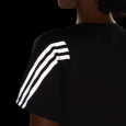 تيشيرت اديداس رن ايكون ثلاث خطوط للنساء لون أسود-adidas Women's Run Icons 3-Stripes Low-Carbon Running Tee - Black