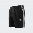 شورت اديداس اورجينال اديكلر ثلاث خطوط للرجال لون أسود- adidas Mens' Originals Adicolor 3-Stripes Swim Shorts - Black