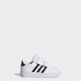 حذاء اديداس بريك نت لايف ستايل كورت للأطفال لون أبيض-adidas Kids' Breaknet Lifestyle Court Two-Strap Hook-and-Loop Shoes - White