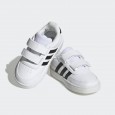 حذاء اديداس بريك نت لايف ستايل كورت للأطفال لون أبيض-adidas Kids' Breaknet Lifestyle Court Two-Strap Hook-and-Loop Shoes - White