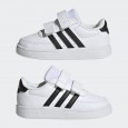 حذاء اديداس بريك نت لايف ستايل كورت للأطفال لون أبيض-adidas Kids' Breaknet Lifestyle Court Two-Strap Hook-and-Loop Shoes - White