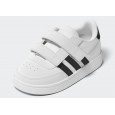 حذاء اديداس بريك نت لايف ستايل كورت للأطفال لون أبيض-adidas Kids' Breaknet Lifestyle Court Two-Strap Hook-and-Loop Shoes - White