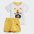 طقم اديداس سمر للأطفال لون أصفر وأبيض-adidas Kids' Summer Set - Yellow