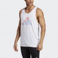 تيشيرت حفر اديداس رن ايكون للرجال لون أبيض- Adidas Mens' Run Icons Sleeveless T-shirt - White