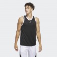 توب تانك اديداس ليجند باسكتبول ثلاث خطوط للرجال لون أسود- adidas Mens' Legends Basketball 3-Stripes Tank Top - Black