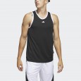 توب تانك اديداس ليجند باسكتبول ثلاث خطوط للرجال لون أسود- adidas Mens' Legends Basketball 3-Stripes Tank Top - Black