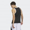 توب تانك اديداس ليجند باسكتبول ثلاث خطوط للرجال لون أسود- adidas Mens' Legends Basketball 3-Stripes Tank Top - Black