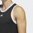 توب تانك اديداس ليجند باسكتبول ثلاث خطوط للرجال لون أسود- adidas Mens' Legends Basketball 3-Stripes Tank Top - Black