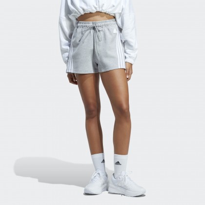 شورت اديداس فيوتشر ايكون ثلاث خطوط للنساء لون رمادي- adidas Womens' Future Icons 3-Stripes Shorts - Grey