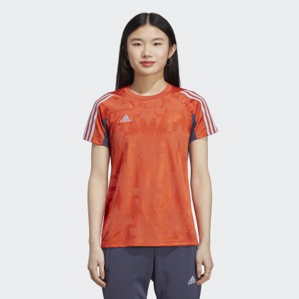 تيشيرت اديداس تيرو جيرسي للنساء لون أحمر-adidas Women's Tiro Short Sleeve Jersey Tee - Red