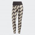 بنطلون ضيق اديداس اكس مارمكلو للنساء لون أسود وبيج- adidas Womens' x Marimekko Optime Training 7/8 Leggings - Black