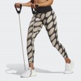 بنطلون ضيق اديداس اكس مارمكلو للنساء لون أسود وبيج- adidas Womens' x Marimekko Optime Training 7/8 Leggings - Black