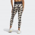 بنطلون ضيق اديداس اكس مارمكلو للنساء لون أسود وبيج- adidas Womens' x Marimekko Optime Training 7/8 Leggings - Black