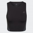 توب اديداس رن ايكون للنساء لون أسود-adidas Womens' Run Icons 3-Stripes Cooler Running Crop Top