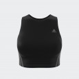 توب اديداس رن ايكون للنساء لون أسود-adidas Womens' Run Icons 3-Stripes Cooler Running Crop Top