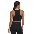 توب اديداس رن ايكون للنساء لون أسود-adidas Womens' Run Icons 3-Stripes Cooler Running Crop Top