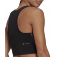 توب اديداس رن ايكون للنساء لون أسود-adidas Womens' Run Icons 3-Stripes Cooler Running Crop Top