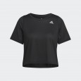 تيشيرت اديداس فاست كروب للنساء لون أسود-adidas Womens' Fast Crop Running Tee - Black