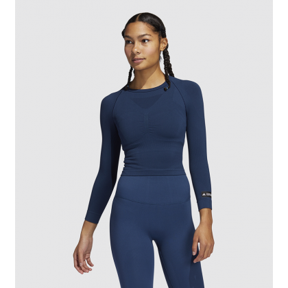 بلوزة اديداس للنساء لون أزرق-adidas Womens' Formotion Cropped Training Tee - Blue