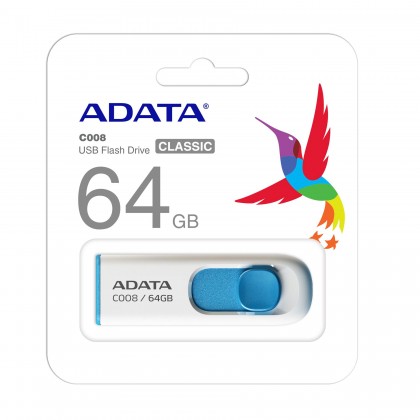 فلاش ميموري من ايه داتا سعة 64 جيجا- ADATA 64GB Capless Sliding USB Flash Drive