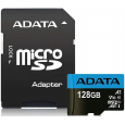 بطاقة ذاكرة من ايه داتا سعة 128 جيجا- ADATA 128GB Premier microSDXC UHS-I / Class 10 V10 A1 Memory Card with SD Adapte