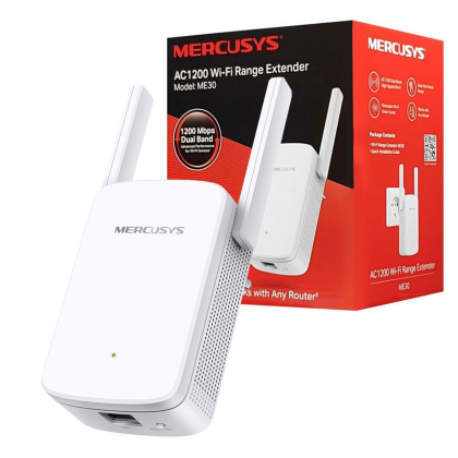 ميركوسيس مُقوى وموسع إشارة واي فاي ايه سي 1200 لون أبيض- Mercusys AC1200 Wi-Fi Range Extender