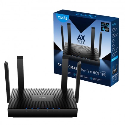 راوتر كودي ايه اكس 3000 لون أسود - Cudy AX3000 Gigabit Wi-Fi 6 Mesh Router