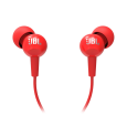 سماعات اذن سلكية من جي بي ال لون أحمر-JBL C100 Wired In Ear Headphones with Mic Red