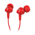 سماعات اذن سلكية من جي بي ال لون أحمر-JBL C100 Wired In Ear Headphones with Mic Red